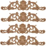 Lot de 4 grandes appliques d'angle en bois de style europen pour porte, meuble, vtements, dcoration ...