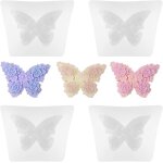 Lot de 4 moules en silicone 3d en forme de fleur, papillon, pour la fabrication de bougies, le pltre, ...