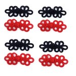 Lot de 4 paires de boutons a coudre, pour pulls, noirs et rouges, manteaux, echarpes, manteaux en laine ...