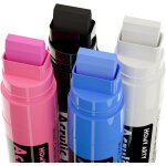 Lot de 4 stylos acryliques permanents de 15 mm de large pour pierres, panneaux, calligraphie et peinture ...