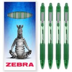 Lot de 4 stylos a bille rtractables a encre lisse pointe 1 mm bote cadeau vert