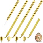 Lot de 4 stylos a cire pour pysanky, pour ?ufs, 0, 3, 0, 4, 0, 5, 0, 7 mm, en m�tal, de taille moyenne ...