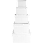 Lot de 5 boites cadeaux avec couvercles - 5 tailles diffrentes - en carton solide - idal pour anniversaire ...
