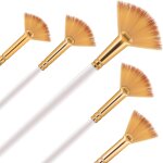 Lot de 5 pinceaux eventails pour peinture acrylique, huile et aquarelle - manche en bois, poils en nylon ...