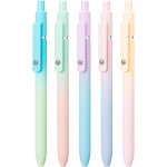 Lot de 5 stylos a bille a encre gel a schage rapide noir pointe fine rtractable stylos a bille a encre ...