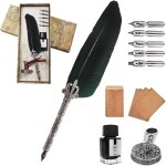 Lot de 5 stylos a plume vintage avec 5 plumes et encre noire, parfait pour les dbutants en calligraphie ...