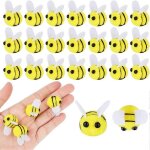 Lot de 50 mini abeilles en feutre, boules artisanales, dcorations en peluche pour bricolage, scrapbooking, ...