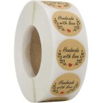 Lot de 500 autocollants de remerciement ronds en cuir de vache, cadeau idal