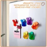 Lot de 6 aimants de rfrigrateur multicolores avec clip ¿ pour tableau blanc, tableau d'affichage, ...