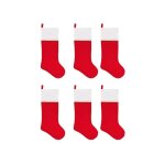 Lot de 6 bas de nol en feutre pour dcoration d'intrieur et de sapin, styles alatoires, rouge et blanc, ...