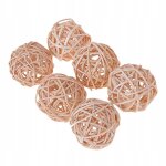 Lot de 6 boules dcoratives en rotin naturel pour vase, bol, branches