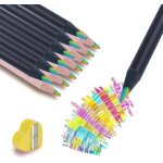 Lot de 6 crayons de couleur en bois noir et 6 crayons de couleur en bois d'origine avec 1 taille - crayon, ... Lot de 6 crayons de couleur en bois noir et 6 crayons de couleur en bois d'origine avec 1 taille - crayon, ...