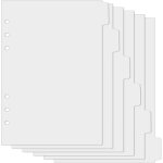 Lot de 6 intercalaires a5 en plastique - intercalaires a 6 trous - sparateurs latraux pour classeur ...