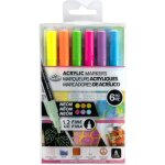 Lot de 6 marqueurs de peinture acrylique 1, 2 mm couleurs fluo