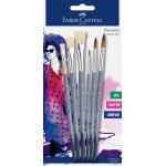 Lot de 6 pinceaux ronds et plats pour peinture acrylique, aquarelle et huile