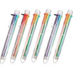 Lot de 6 stylos a bille multicolores - accessoires d'entretien - stylo a bille rtractable - 6 couleurs ...