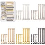 Lot de 60 barres de liaison en laiton, breloques courbées / droites, 5 couleurs, connecteurs de bijoux, ... Lot de 60 barres de liaison en laiton, breloques courbées / droites, 5 couleurs, connecteurs de bijoux, ...