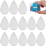 Lot de 60 pendentifs en forme de larme, estamps, vierges, avec nom et message, en acier inoxydable, ...