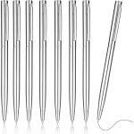 Lot de 8 stylos a bille, 1, 0 mm, a encre noire, a schage rapide, pour bureau, ecole, fournitures (argent) ...
