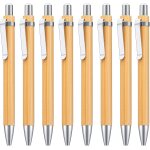 Lot de 8 stylos a bille en bois de qualit suprieure - noir - durable - en bambou - pour l'cole, le ...