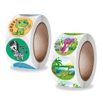 Lot de deux rouleaux d'autocollants animaux, autocollants en papier cadeau autocollant 1 pouce, 500 autocollan ... Lot de deux rouleaux d'autocollants animaux, autocollants en papier cadeau autocollant 1 pouce, 500 autocollan ...