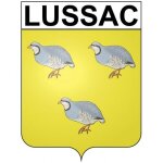 Lussac 33 ville stickers blason autocollant adhésif - taille : 12 cm Lussac 33 ville stickers blason autocollant adhésif - taille : 12 cm