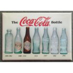 Magnet 8x5. 5 cm coca cola differentes bouteilles evolution deco garage cuisine bar diner loft frigo