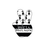 Main avec drapeau de la bretagne breizh autocollant adh�sif sticker logo 72 - taille : 8 cm