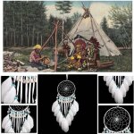 Fait a la main dream catcher maison voiture suspendu ornement anneau de filet circulaire avec pendentif ...