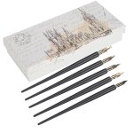 Manche en bois dip pen home office art peinture calligraphie stylo plume ensemble giftblack thin long ...