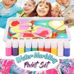 Mardi gras cadeaux marbrage peinture kit diy peinture sur leau art cratif set de 6 couleurs 46ml
