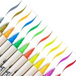Marqueurs de peinture acrylique 36 couleurs, pointe de pinceau et pointe fine (double pointe) marqueurs ...