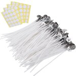 Mche de bougie, 100 pices, avec autocollant pour pied et dispositif central, pour la fabrication de ...