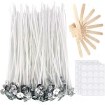 Mches pour bougies, mches de bougie paquet de 100 mches de bougie en coton pour la fabrication de ...