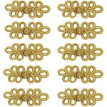 Meimie - lot de 10 paires de boutons chinois en forme de grenouille pour pull, cape, manteau, echarpe, ...