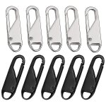 Metal replacement zipper (10 pieces), metal tabs for zip repair, for clothes, luggage, suitcase, ba