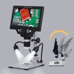 Microscope numrique hd 12mp gd ecran couleur 7 pouces camera loupe x1200 lampes