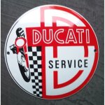 Mini plaque emaill�e ducati service 12cm tole email garage