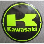 Mini plaque emaille moto kawasaki sportive 12cm tole email usa