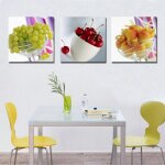 Moderne cuisine chambre d�cor toile art p�che fruits peinture 3 pi�ces mur photo pour salon nordique ...