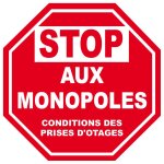 Monopoles stop (20x20cm) - sticker / autocollant