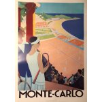 Monte - carlo / roger broders - 50x70cm - affiche / poster envoi en tube