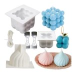Moules a bougies bougie bricolage moule en silicone bougie fabrication bougie mche carr moule a mousse ...
