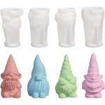 Moule a bougie en silicone 3d pre nol - moules de coule - diy - lutin de nol - moules a bougies en ...