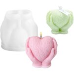 Moule bougie, moule silicone bougie de coeur, moules bougies 3d pour bougies parfumes bricolage ornements ...