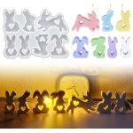 Moule bougie silicone, moules en silicone lapin pour pques, moules pour lapin de pques pour artisanat ...