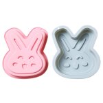 Moule a gteau en silicone en forme de lapin de pques 6 pouces, 2 pices, 5 cm