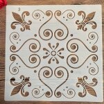 Moule de mandala artisanal pour peinture, pochoirs, photo estampe, carte en papier gaufr, bois, tissu, ...