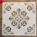 Moule de mandala artisanal pour peinture, pochoirs, photo estampe, carte en papier gaufr, bois, tissu, ...