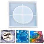 Moule en silicone carr pour rsine epoxy, moule a cendrier diy, pots a fleurs, sous - verres et objets ...